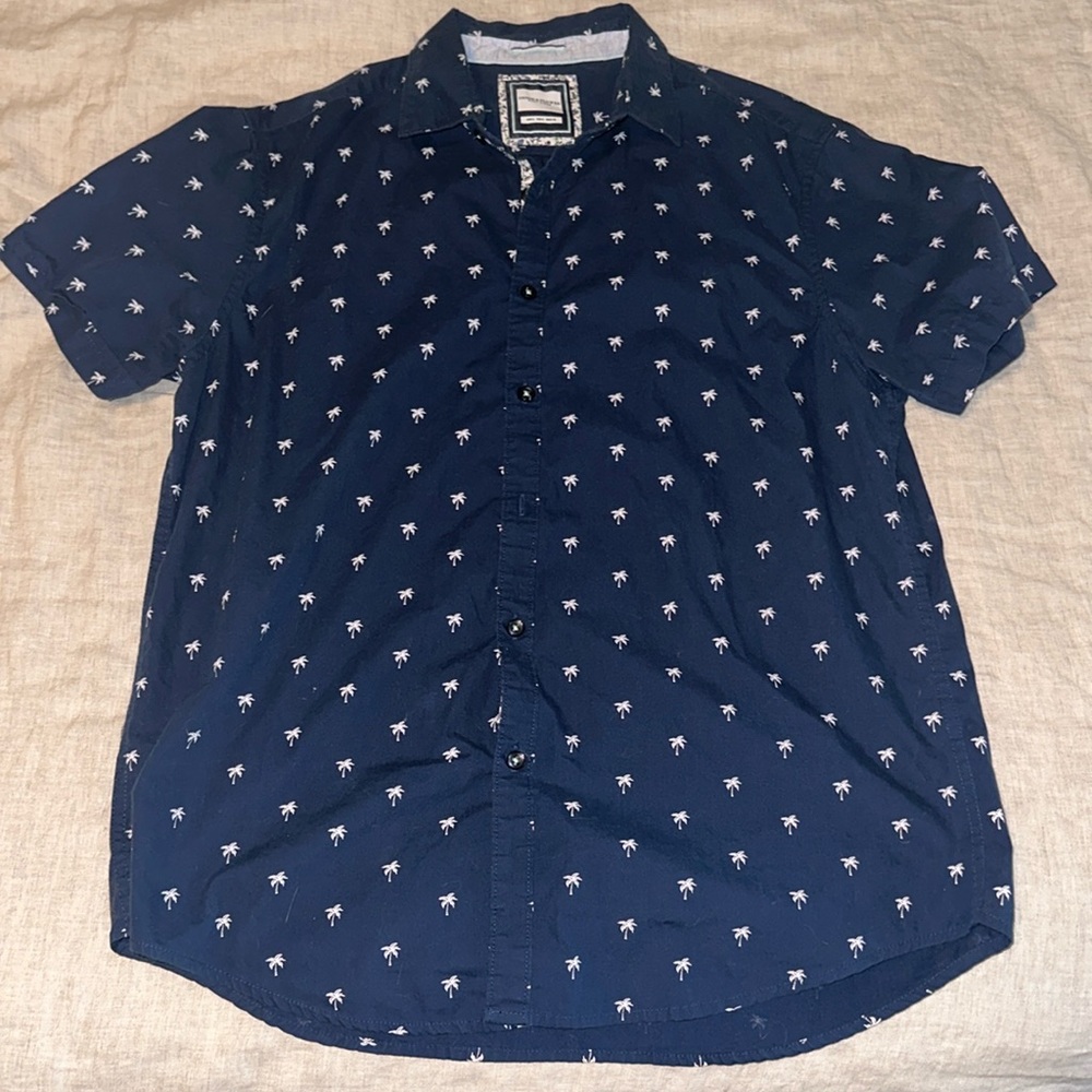 Denim & Flower Casual Button-Down Shirt (L)